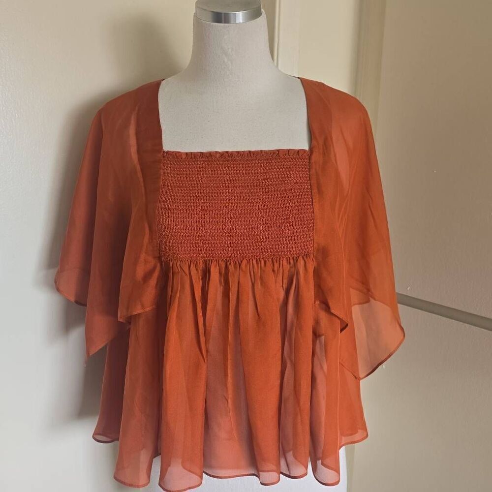 Twelfth Street by Cynthia Vincent Blouse, Copper Silk, NWT, S, MSRP 245.00